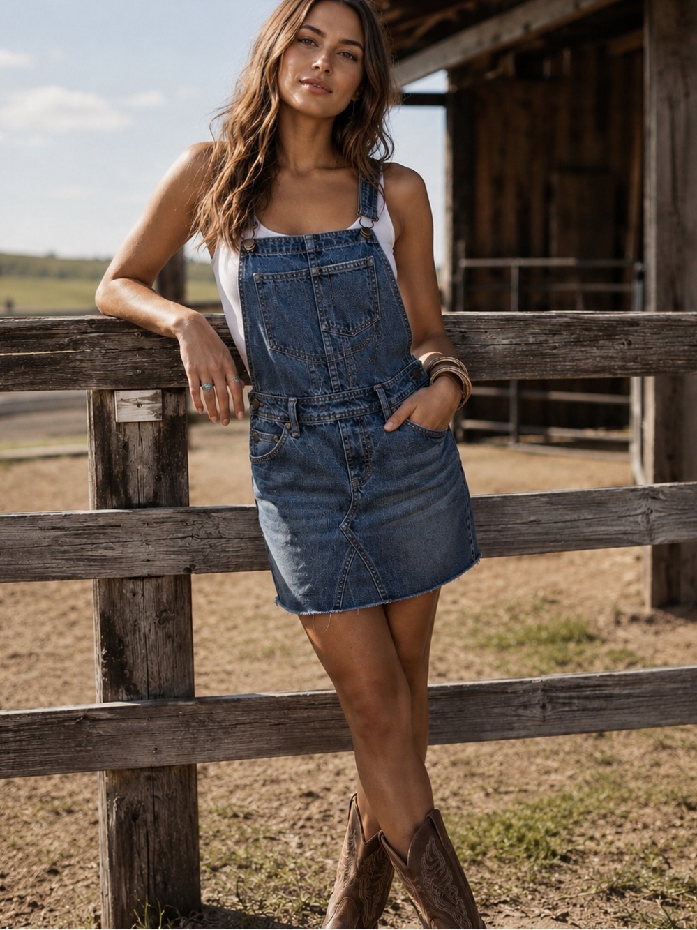 Gap Denim Skirtall Mini Dress - Dark Blue